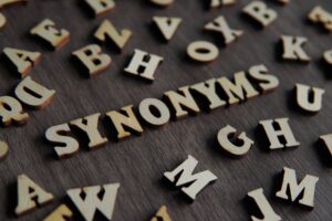 Closeup image of text SYNONYMS