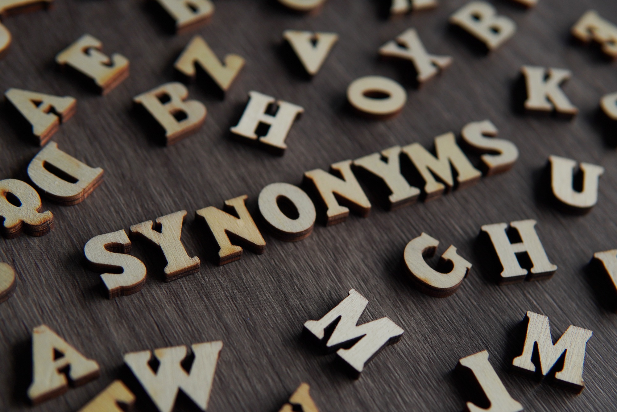Closeup image of text SYNONYMS