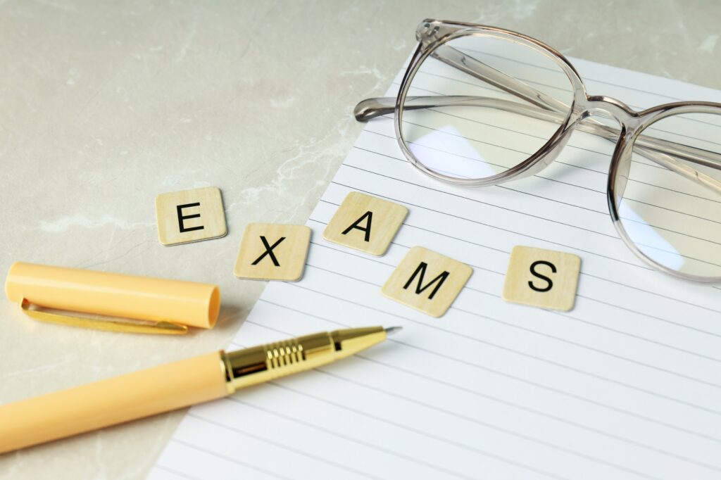 Concept of exams and tests, close up
